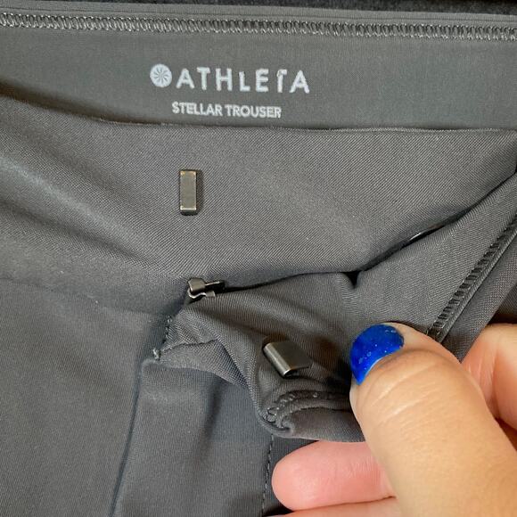 Athleta Womens Pants Gray Stellar Trouser Side Pockets Nylon Blend Stretch 0 - Picture 4 of 14